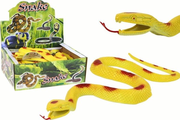 LeanToys Τεχνητό Λαστιχένιο Φίδι Κίτρινο με Κόκκινες Δομικές Κηλίδες