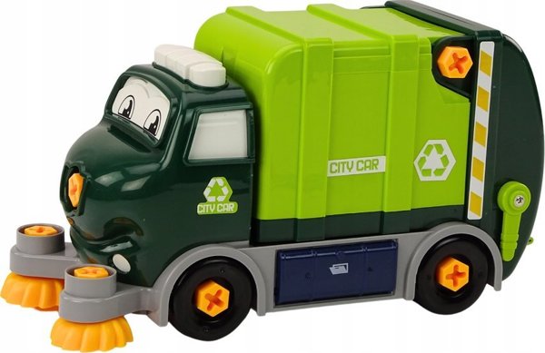 LeanToys Κινούμενο DIY Πράσινο Φορτηγό Απορριμμάτων Καρτούν για Συναρμολόγηση