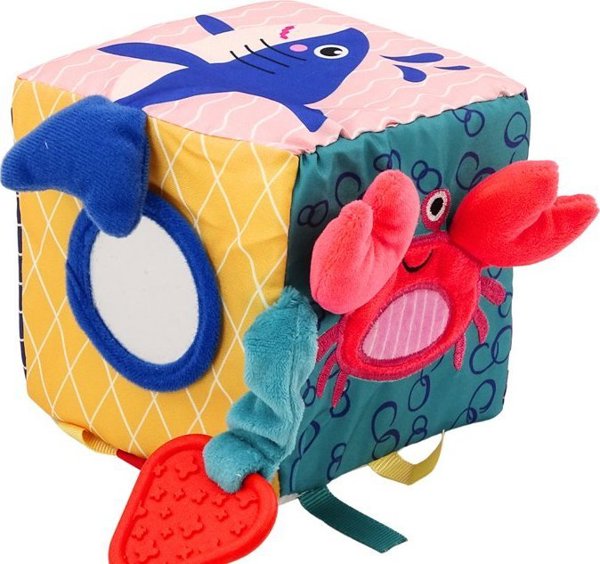 LeanToys Αισθητηριακός Κύβος Θαλάσσια Ζώα Θροΐζων Διαδραστικός Εκπαιδευτικός