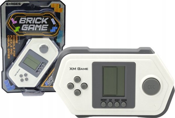 LeanToys Ηλεκτρονική Κονσόλα Παιχνίδι Tetris Brick Game Γκρι - Λευκή