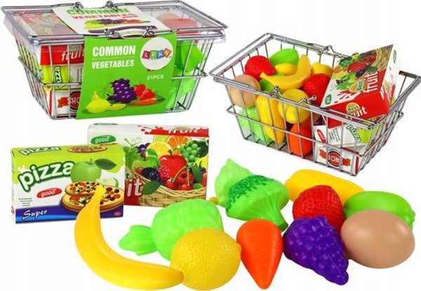 LeanToys Καλάθι Αγορών Λαχανικά Φρούτα Τρόφιμα Μεταλλικό