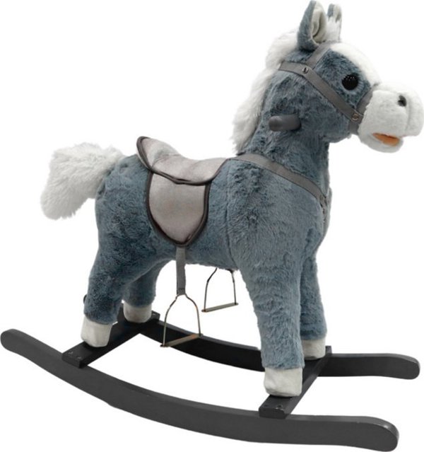 LeanToys Κουνιστό Άλογο Παιχνίδι 74cm με Ήχους, Γκρι