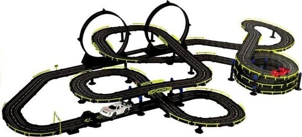 LeanToys Πίστα Αγώνων 2 Αυτοκινητάκια Ελεγκτές Slot Cars 1:43
