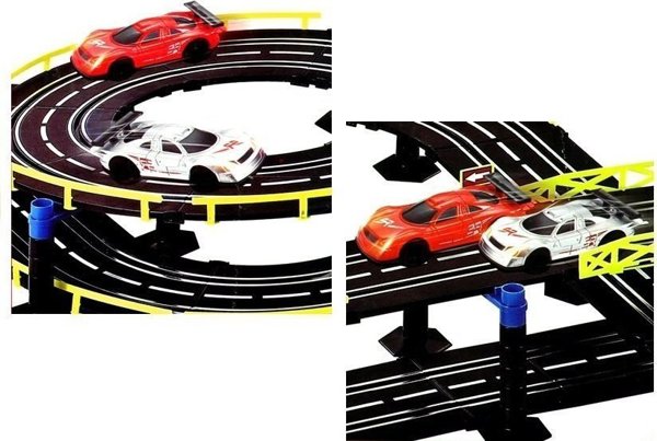 LeanToys Πίστα Αγώνων 2 Αυτοκινητάκια Ελεγκτές Slot Cars 1:43