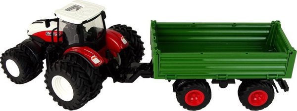 LeanToys Τρακτέρ Τηλεκατευθυνόμενο με Τρέιλερ 1:24 Κόκκινο Πράσινο