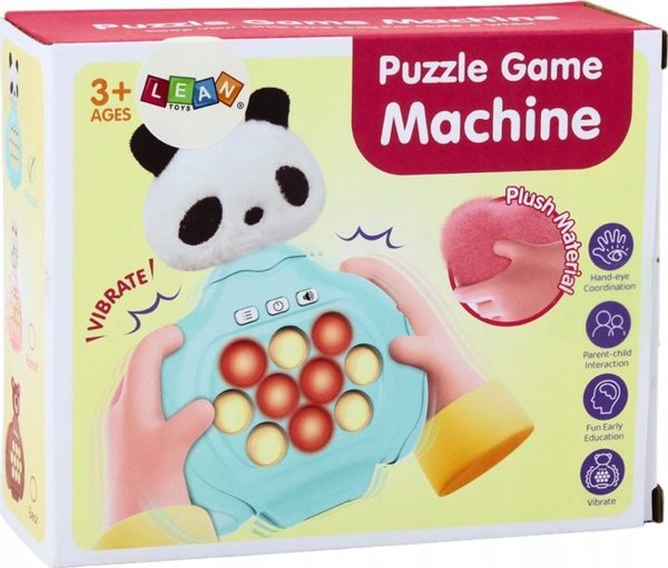 LeanToys Παιχνίδι Pop-It Panda, Ηλεκτρονική Κονσόλα Δεξιοτήτων με Δονήσεις, Μπλε, Αισθητηριακό Παιχνίδι για Αγόρια