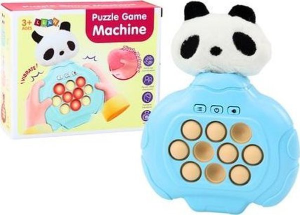 LeanToys Παιχνίδι Pop-It Panda, Ηλεκτρονική Κονσόλα Δεξιοτήτων με Δονήσεις, Μπλε, Αισθητηριακό Παιχνίδι για Αγόρια