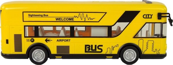 LeanToys Δημοτικό Λεωφορείο Κίτρινο Με Τριβή 1:18