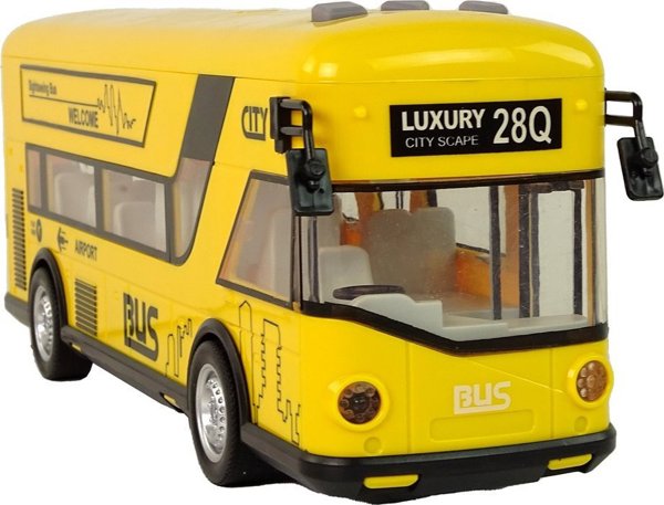 LeanToys Δημοτικό Λεωφορείο Κίτρινο Με Τριβή 1:18