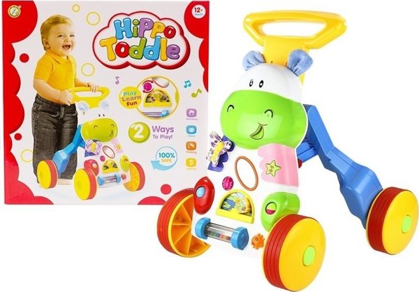 LeanToys Περπατούρα Ιπποπόταμος με Καθρέφτη και Λαστιχένιους Τροχούς για Μωρά