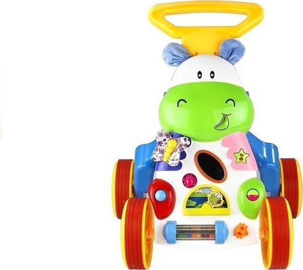LeanToys Περπατούρα Ιπποπόταμος με Καθρέφτη και Λαστιχένιους Τροχούς για Μωρά