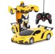 LeanToys Αυτοκίνητο Ρομπότ 2 σε 1 με Τηλεχειριστήριο R/C, Φως, Ήχο και Λειτουργία Drift, Κίτρινο