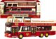 LeanToys Διώροφο Tour Bus 1:42 Metal Lights Red