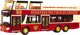 LeanToys Διώροφο Tour Bus 1:42 Metal Lights Red