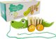 LeanToys Ξύλινος Κροκόδειλος σε Ρόδες 18cm