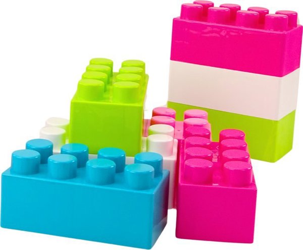 LeanToys Μεγάλα Κατασκευαστικά Τουβλάκια Σε Τσάντα Πολύχρωμα Αυτοκόλλητα 20 Τεμ