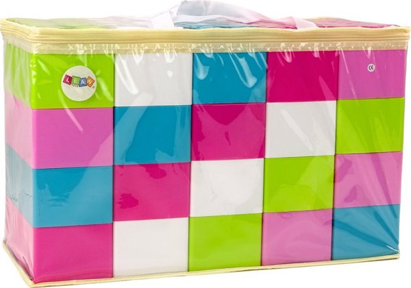 LeanToys Μεγάλα Κατασκευαστικά Τουβλάκια Σε Τσάντα Πολύχρωμα Αυτοκόλλητα 20 Τεμ