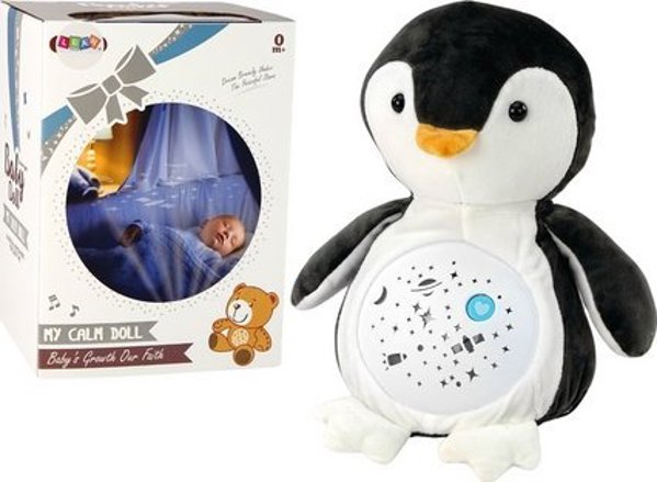 LeanToys Λούτρινο Αρκουδάκι Υπναγωγός Φώτα Ήχοι Λειτουργία Νύχτας και Ημέρας Πιγκουίνος
