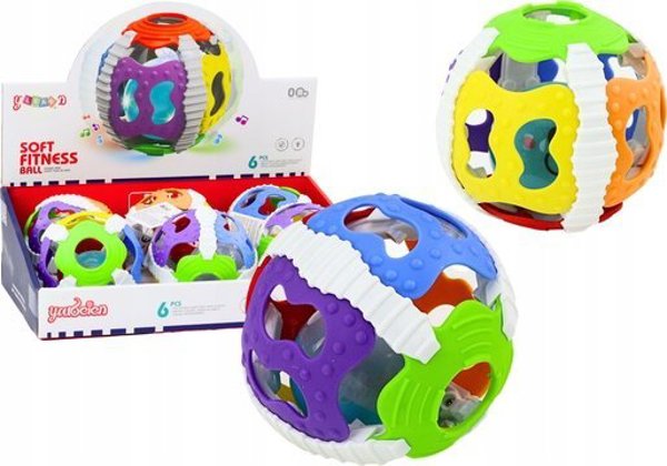 LeanToys Πολύχρωμη Αισθητηριακή Μπάλα για Βρέφη από Καουτσούκ με Φώτα και Ήχους