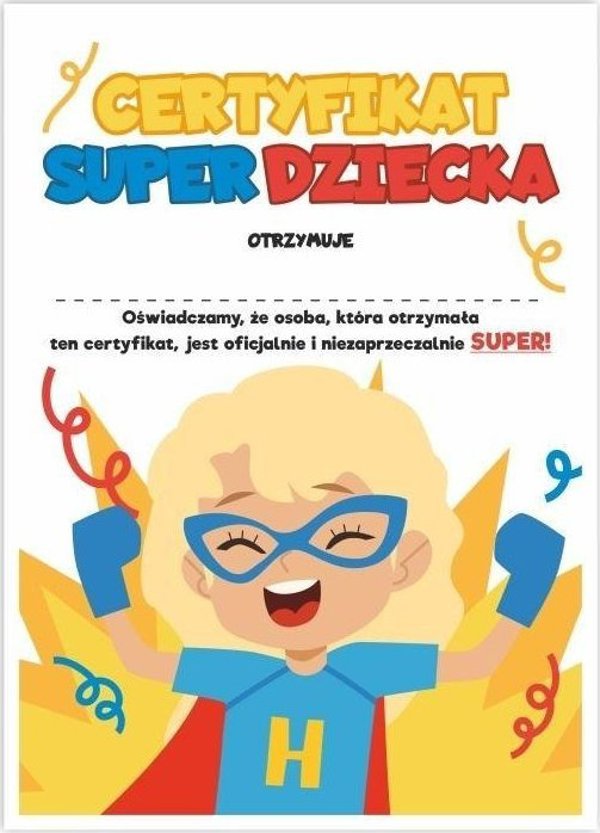 LearnHow Πιστοποιητικό Super Παιδιού - Δίπλωμα Επιβράβευσης για Κορίτσια, Μέγεθος A4, 10τμχ