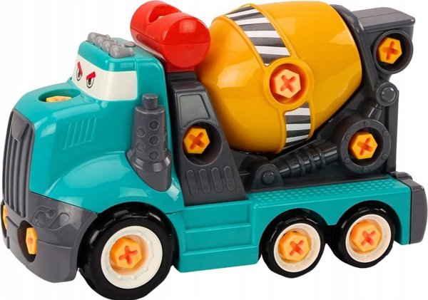 LeanToys Φορτηγό Μπετονιέρα Κινούμενων Σχεδίων για Συναρμολόγηση DIY Τυρκουάζ