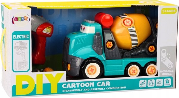 LeanToys Φορτηγό Μπετονιέρα Κινούμενων Σχεδίων για Συναρμολόγηση DIY Τυρκουάζ