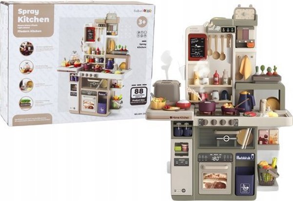 LeanToys Παιδική Κουζίνα Φώτα Ήχοι Ατμός Αξεσουάρ 88 Τεμ