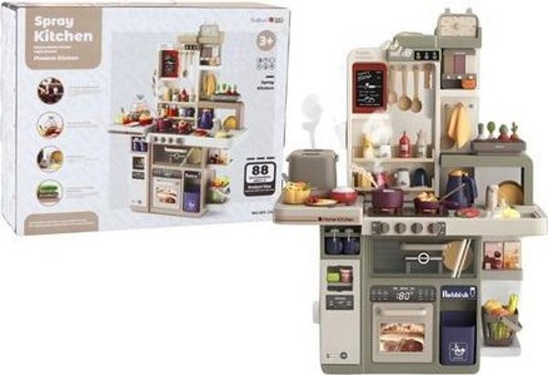LeanToys Παιδική Κουζίνα Φώτα Ήχοι Ατμός Αξεσουάρ 88 Τεμ