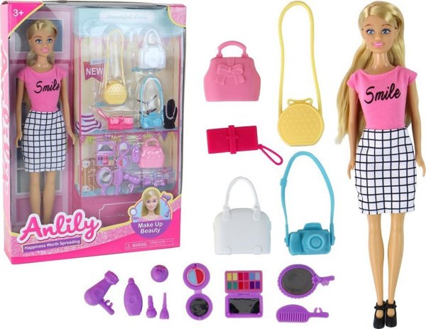 Κούκλα Anlily LeanToys με Σετ Τσάντες Μόδας για Παιδιά 3+ Ετών