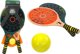 LeanToys Σετ 2 Ρακέτες Για Παιδιά Για Παιχνίδι Padel Πράσινη Μπεζ Μπάλα PU Κίτρινη LEAN Toys