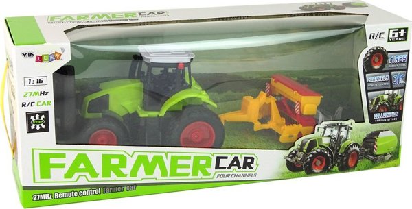 LeanToys Αγροτικό Όχημα Τρακτέρ με Πρέσα R/C 1:16 Πράσινο