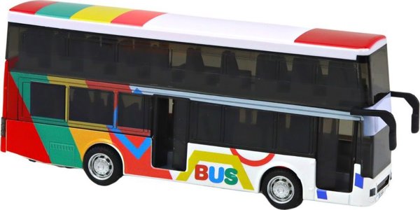 LeanToys Διώροφο Λεωφορείο Μεταλλικό Με Κίνηση Πολύχρωμο Φώτα Ήχοι