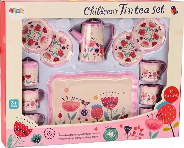 Σετ Καφέ Τσαγιού Φλιτζάνια Βραστήρας Δίσκος Ροζ Καφετέρια 12 τεμ. LeanToys