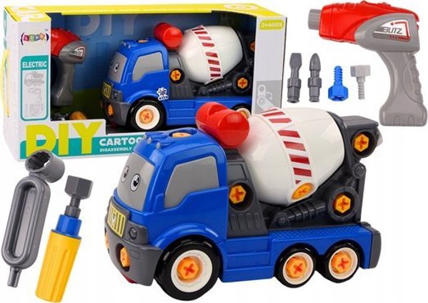 LeanToys Φορτηγό Μπετονιέρα Κινούμενα Σχέδια για Συναρμολόγηση DIY Μπλε