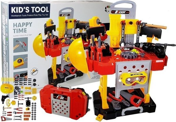 LeanToys Σετ Εργαλειοθήκης με Μπαταρίες 3 σε 1 Βαλίτσα Εργαστήριο 85 Στοιχεία 56εκ