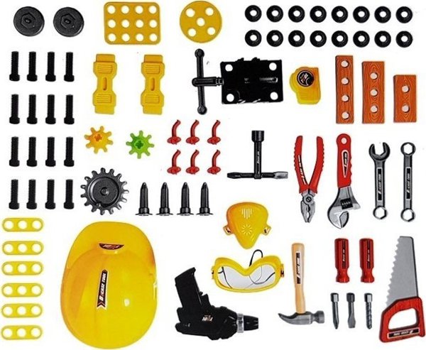 LeanToys Σετ Εργαλειοθήκης με Μπαταρίες 3 σε 1 Βαλίτσα Εργαστήριο 85 Στοιχεία 56εκ