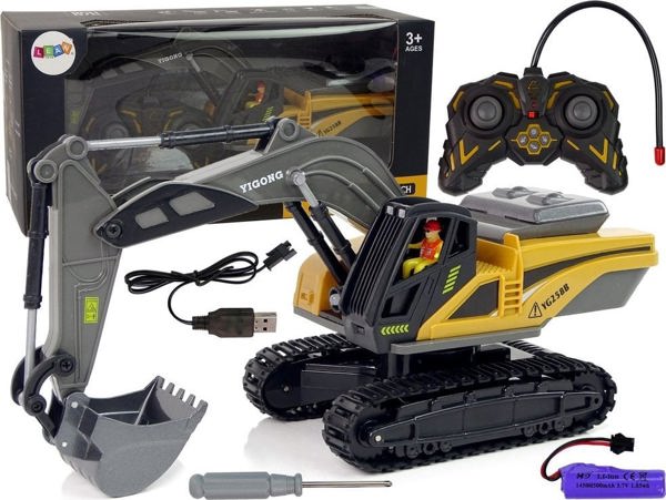 LeanToys Remote Controlled Crawler Excavator 2.4G Yellow LEAN Toys 14394655 5905210000000