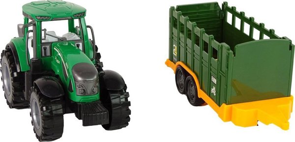 LeanToys Πράσινο Γεωργικό Τρακτέρ Τρέιλερ Τριβής Κίνησης