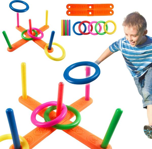 LeanToys Παιχνίδι Δεξιοτήτων Ρίψη Δαχτυλιδιού Στόχος Πολύχρωμο
