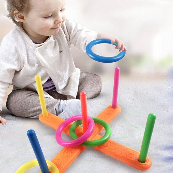 LeanToys Παιχνίδι Δεξιοτήτων Ρίψη Δαχτυλιδιού Στόχος Πολύχρωμο
