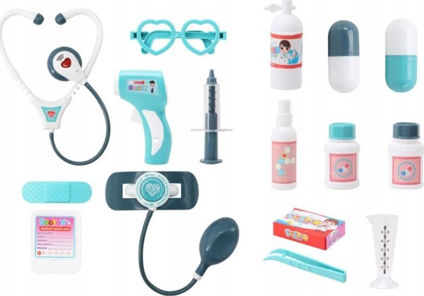 LeanToys Little Doctor Medical Kit In Suitcase Lights Sounds Blue 14266589 5905991028451