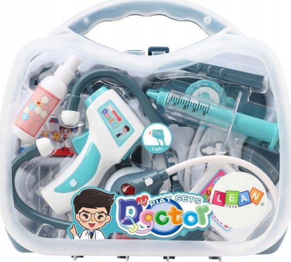 LeanToys Little Doctor Medical Kit In Suitcase Lights Sounds Blue 14266589 5905991028451