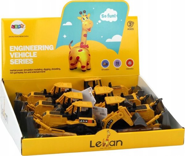 LeanToys Εκσκαφέας Ερπυστριοφόρος Κατασκευαστικό Όχημα 2 Κουτάλες Κίτρινο