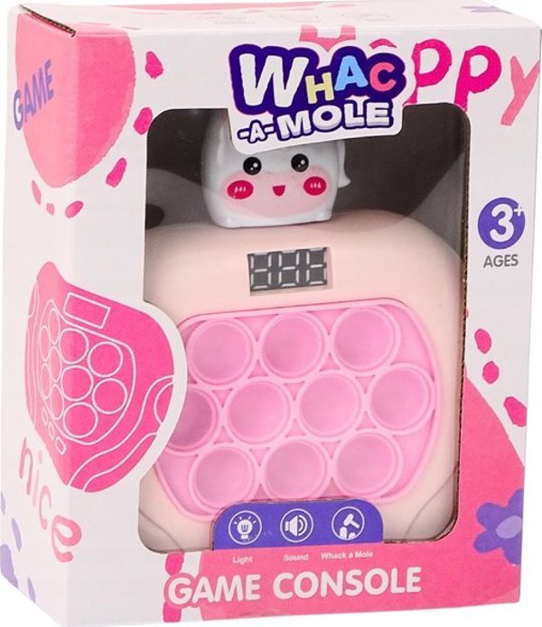 LeanToys Παιχνίδι Pop-It Whac-A-Mole Μονόκερος με Φώτα και Ήχους, Αισθητηριακό Παιχνίδι, Γκρι/Ροζ