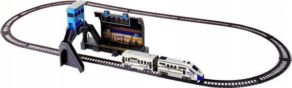 Σιδηρόδρομος με Μπαταρίες 244 cm + Σταθμός Βαγόνι LEAN Toys