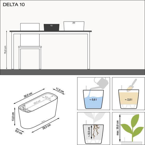 Lechuza Donica LECHUZA DELTA 10 ΑΝΘΡΑΚΙ