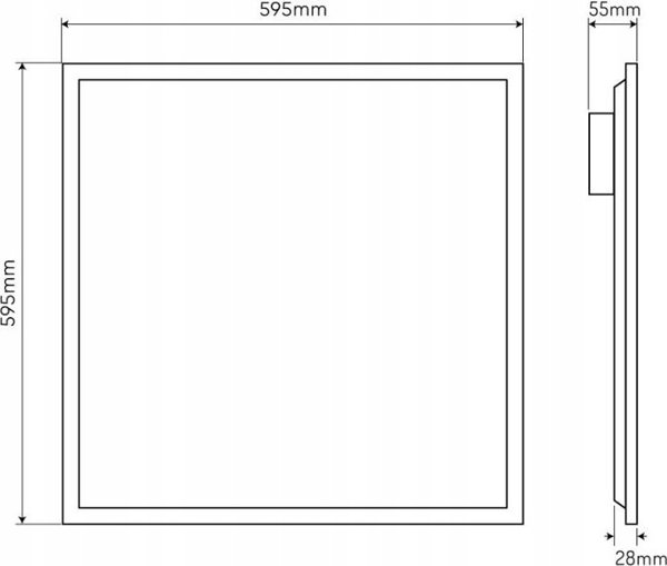 LED φωτιστικό πάνελ 40W, 60x60cm, 4800lm, 120lm/W, ουδέτερο λευκό 4000K, LED line PRIME
