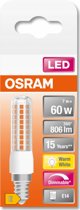 Λάμπα LEDVANCE LED λεπτή E14 827, ρυθμιζόμενη LEDTSLIM60DC7W827E14