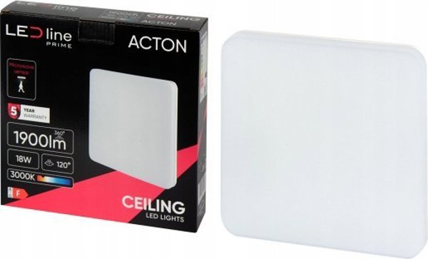 LED φωτιστικό, επιφανειακό, ACTON 18W 1900lm 3000K IP54 τετράγωνο με αισθητήρα κίνησης