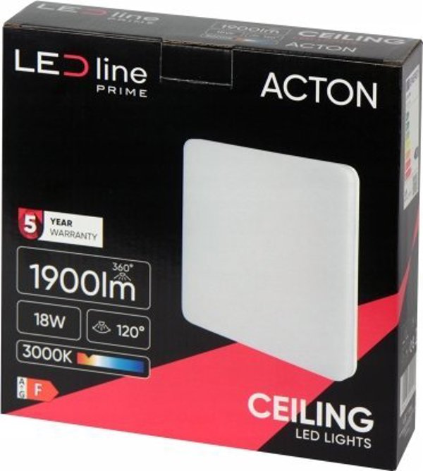 LED φωτιστικό, επιφανειακό, ACTON 18W 1900lm 3000K IP54 τετράγωνο με αισθητήρα κίνησης